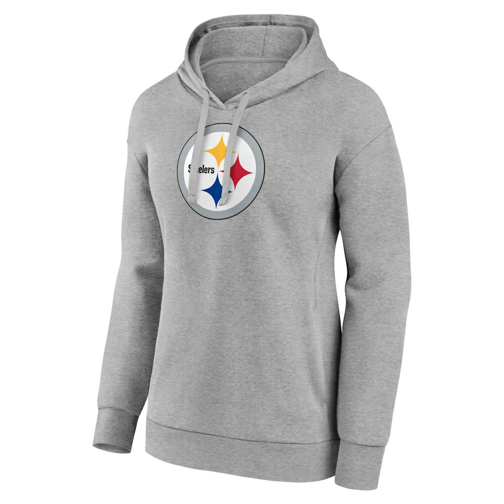 Pittsburgh Steelers Women's Primary Logo Pullover Hoodie Gray