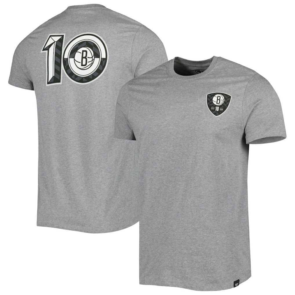Brooklyn Nets '47 10th Anniversary Backer T-Shirt Heather Gray | 47 brand online