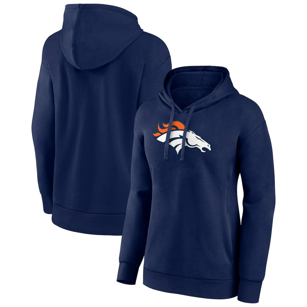 Denver Broncos Women's Primary Logo Pullover Hoodie Navy