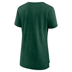 Green Bay Packers Women's Throwback Team Logo Tri-Blend T-Shirt Heather Green