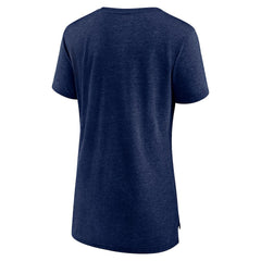 New York Giants Women's Throwback Team Logo Tri-Blend T-Shirt Heather Navy