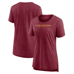 Washington Commanders Women's Throwback Team Logo Tri-Blend T-Shirt Heather Burgundy