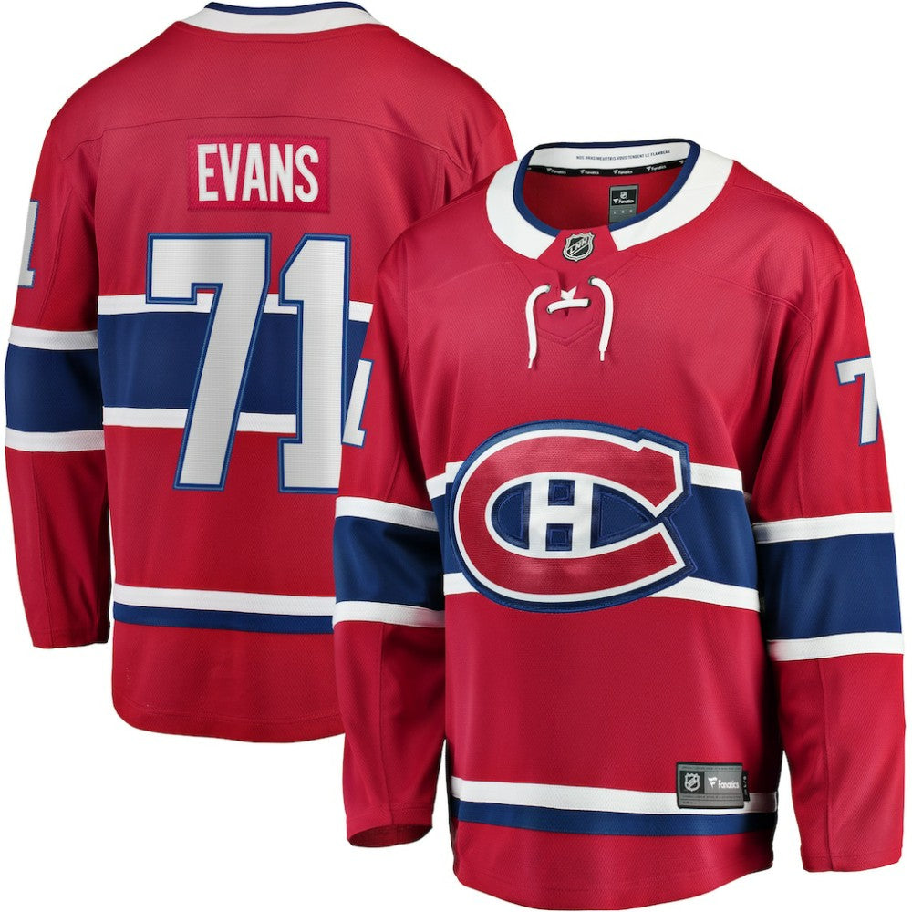 Jake Evans Montreal Canadiens Fanatics Home Breakaway Player Jersey - Red - NHL 5146648