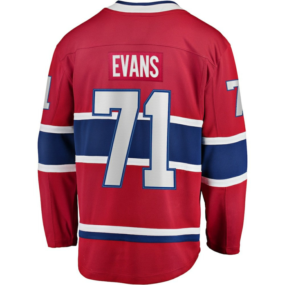 Jake Evans Montreal Canadiens Fanatics Home Breakaway Player Jersey - Red - NHL 5146648