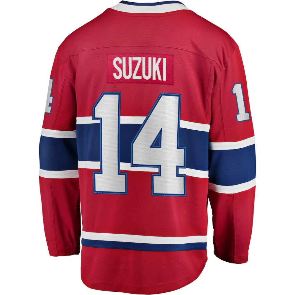 Nick Suzuki Montreal Canadiens Fanatics Home Captain Patch Breakaway Player Jersey - Red - NHL 5146650