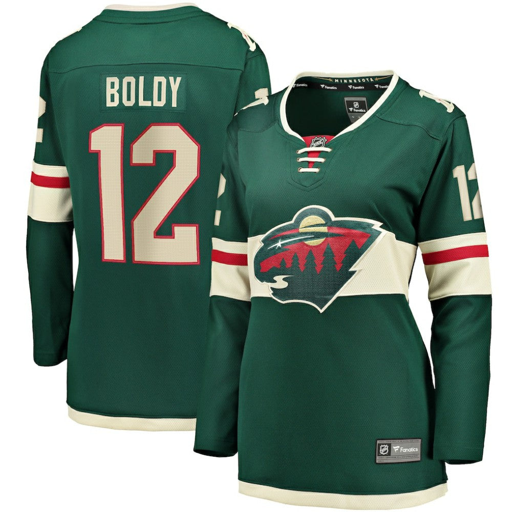 Matthew Boldy Minnesota Wild Fanatics Women's Home Breakaway Player Jersey - Green - NHL 5146673
