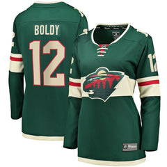 Matthew Boldy Minnesota Wild Fanatics Women's Home Breakaway Player Jersey - Green - NHL 5146673