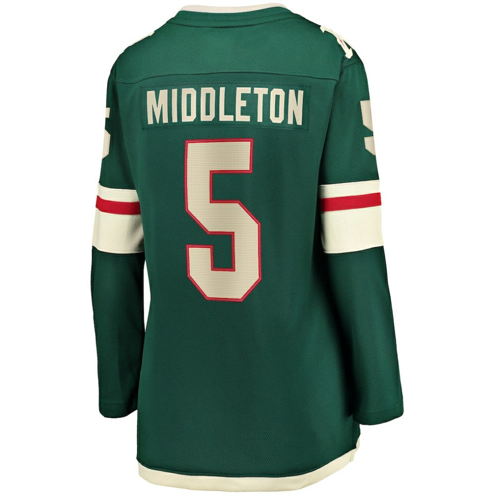 Jake Middleton Minnesota Wild Fanatics Women's Home Breakaway Player Jersey - Green - NHL 5146678