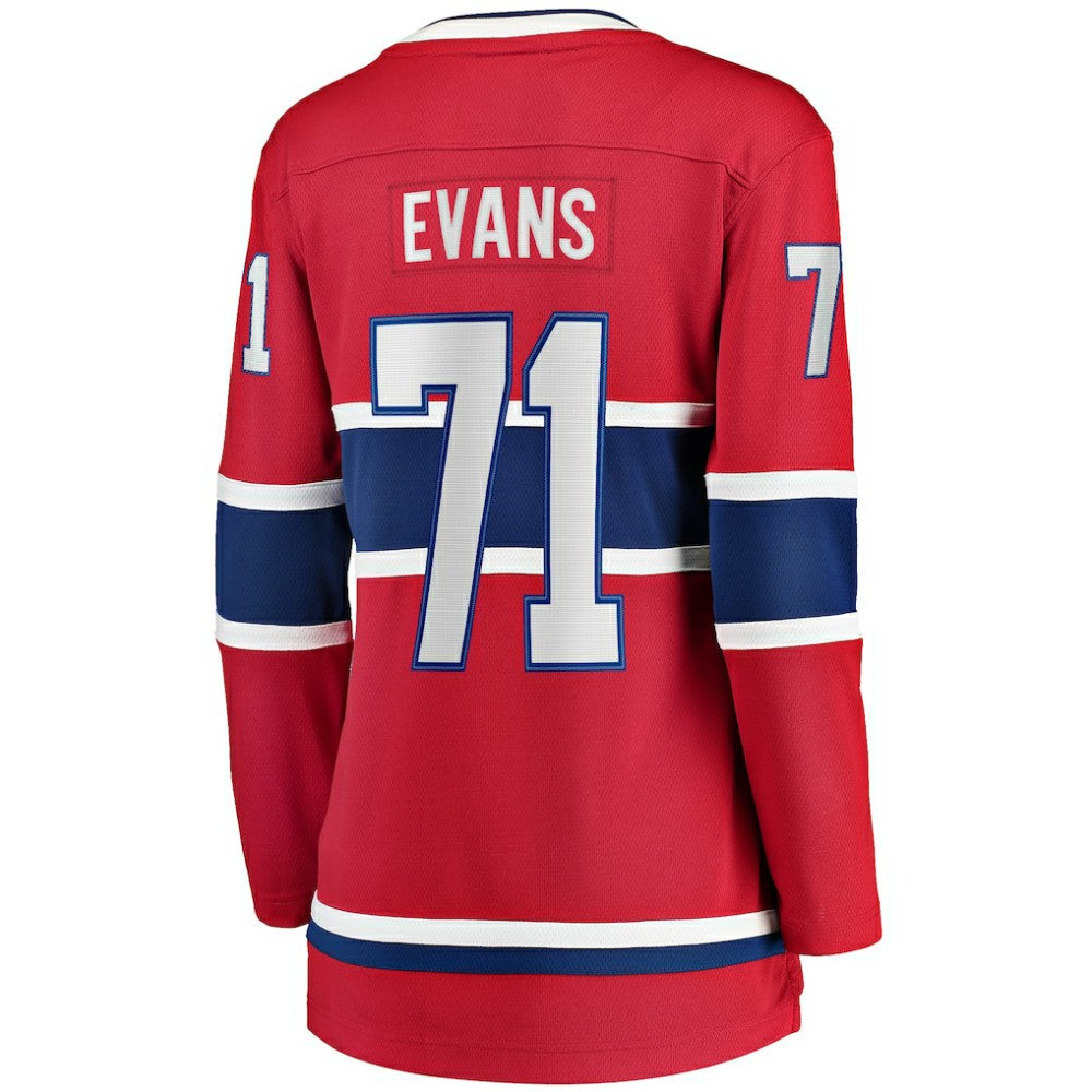 Jake Evans Montreal Canadiens Fanatics Women's Home Breakaway Player Jersey - Red - NHL 5146682