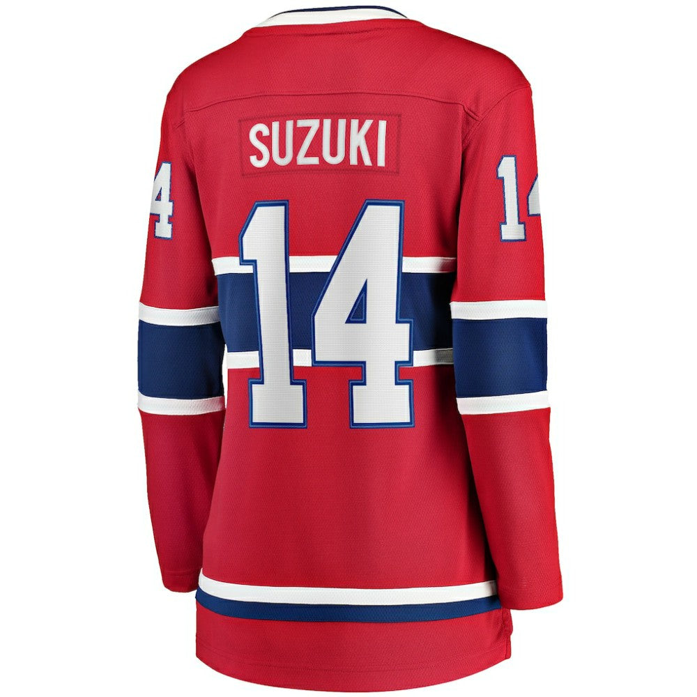 Nick Suzuki Montreal Canadiens Fanatics Women's Home Captain Patch Breakaway Player Jersey - Red - NHL 5146684