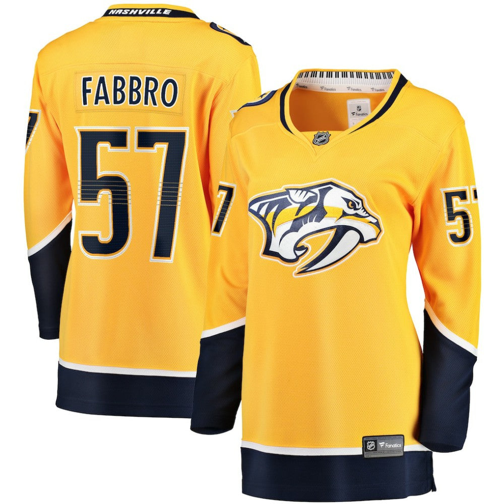 Dante Fabbro Nashville Predators Fanatics Women's Home Breakaway Player Jersey - Gold - NHL 5146690