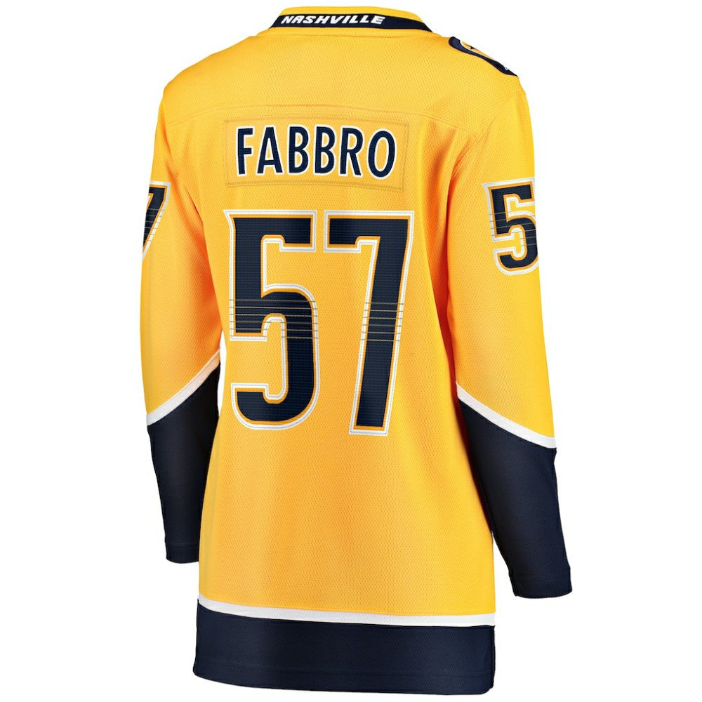 Dante Fabbro Nashville Predators Fanatics Women's Home Breakaway Player Jersey - Gold - NHL 5146690