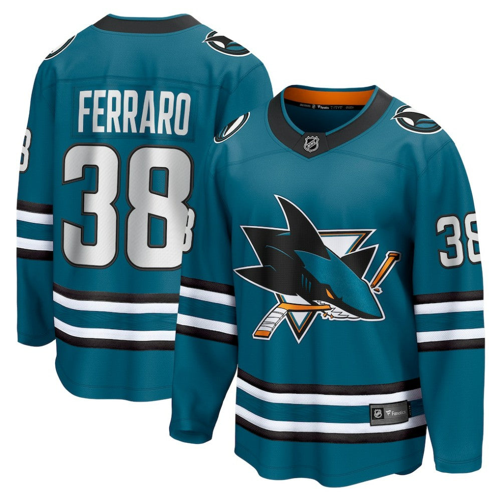 Mario Ferraro San Jose Sharks Fanatics Home Breakaway Player Jersey - Teal - NHL 5148752