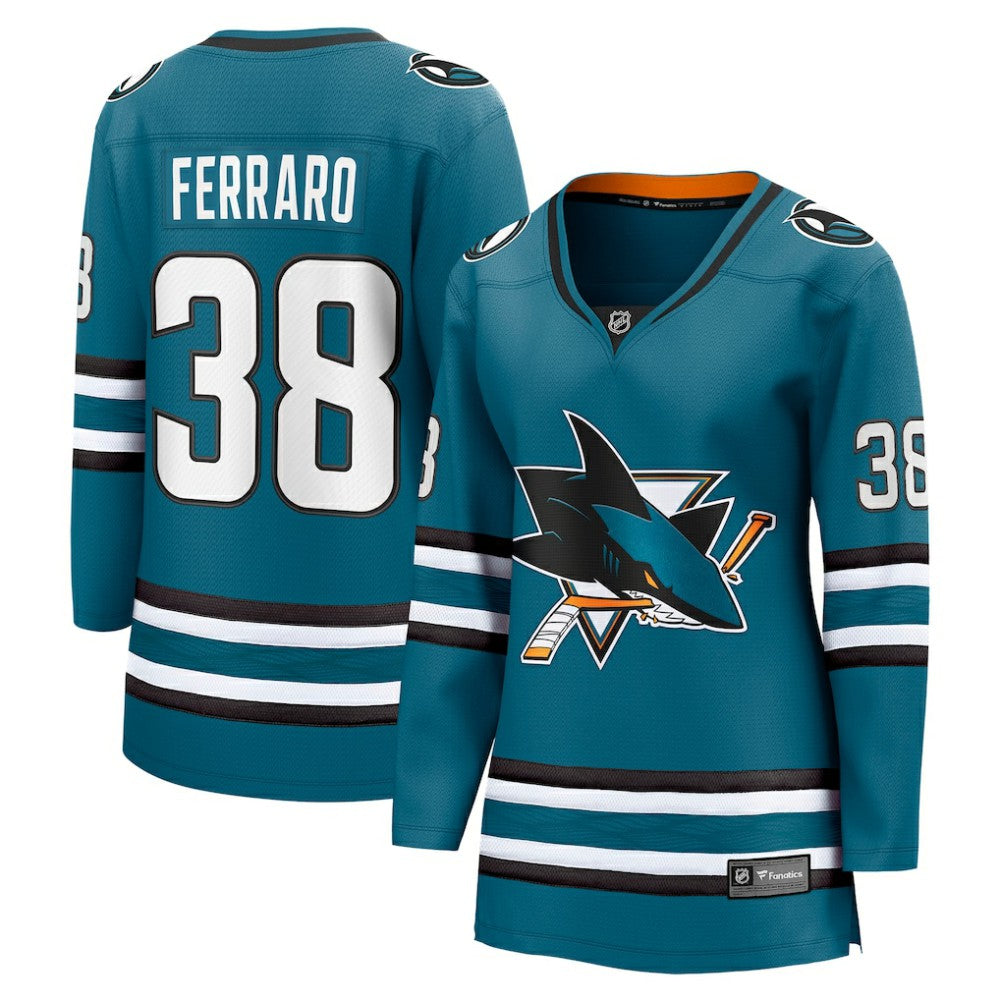 Mario Ferraro San Jose Sharks Fanatics Women's Home Breakaway Player Jersey - Teal - NHL 5148761