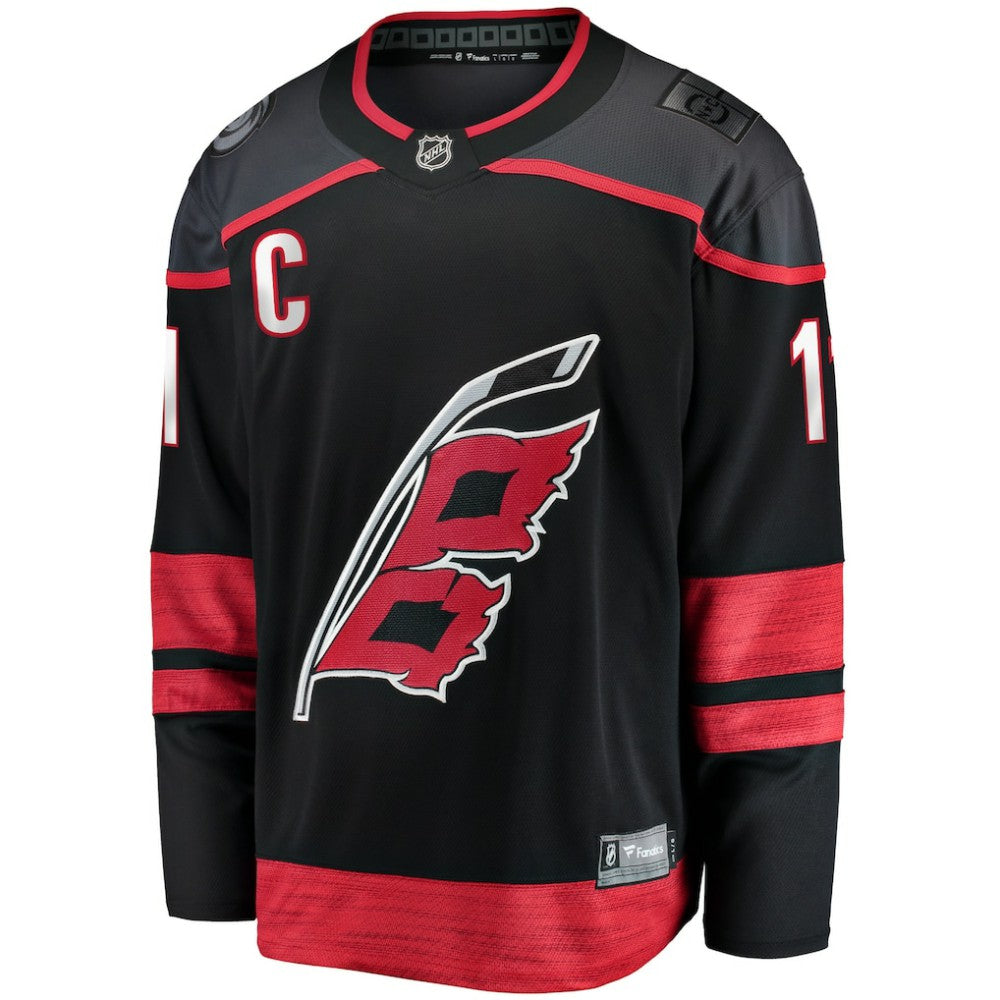 Jordan Staal Carolina Hurricanes Fanatics Home Captain Patch Breakaway Player Jersey - Black - NHL 5148814