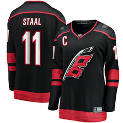 Jordan Staal Carolina Hurricanes Fanatics Women's Home Captain Patch Breakaway Player Jersey - Black - NHL 5148815