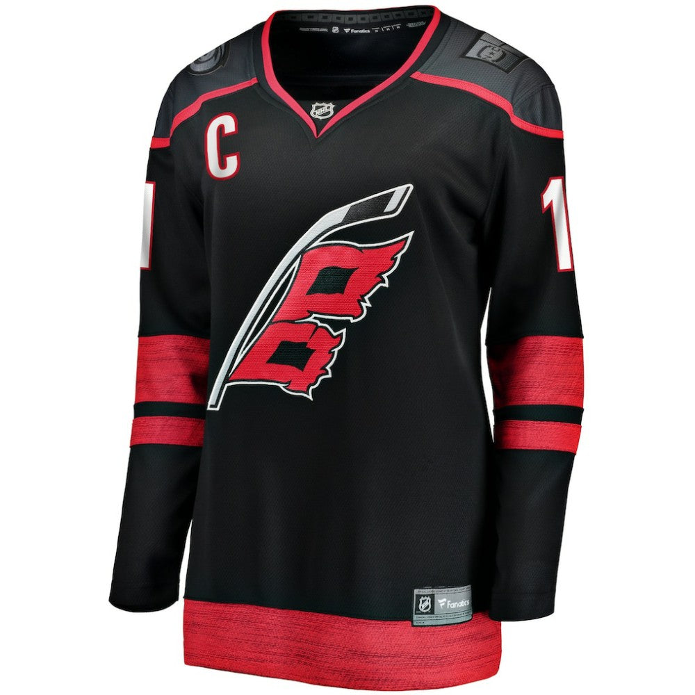 Jordan Staal Carolina Hurricanes Fanatics Women's Home Captain Patch Breakaway Player Jersey - Black - NHL 5148815