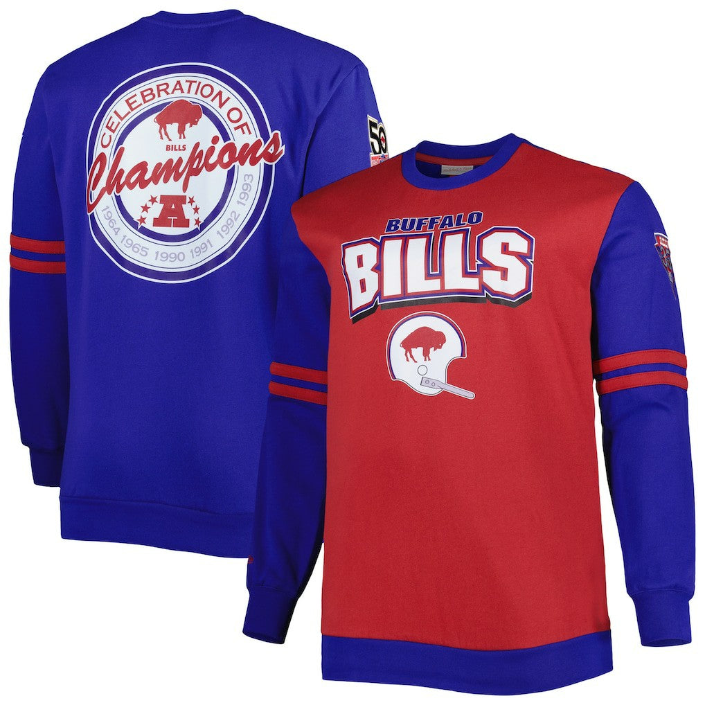 Mitchell & Ness Buffalo Bills Big & Tall Celebration of Champions Pullover Sweatshirt Red/Royal