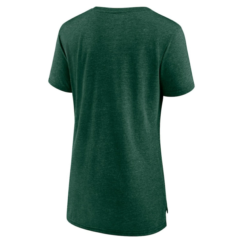 Athletics Women's Official Wordmark Tri-Blend T-Shirt - Heather Green - MLB Sale