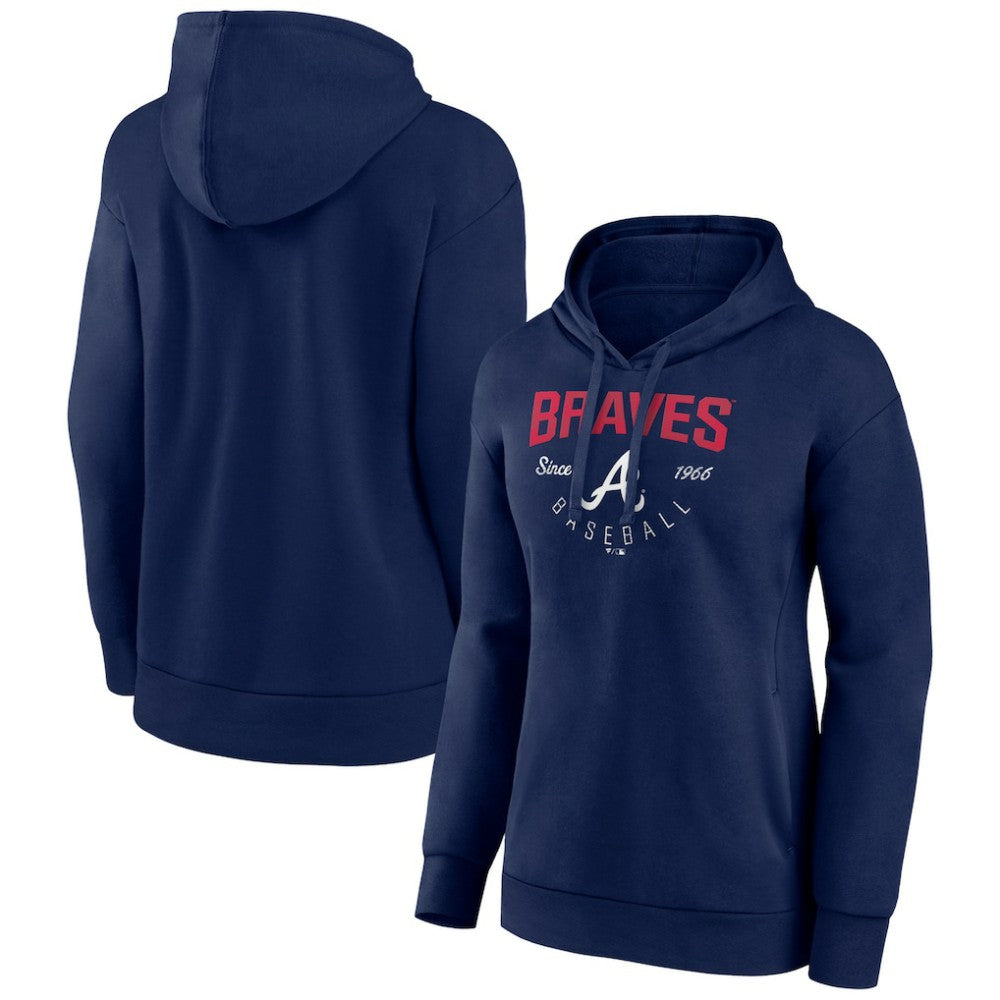 Atlanta Braves Women's Team Live For It Pullover Hoodie - Navy - MLB Online