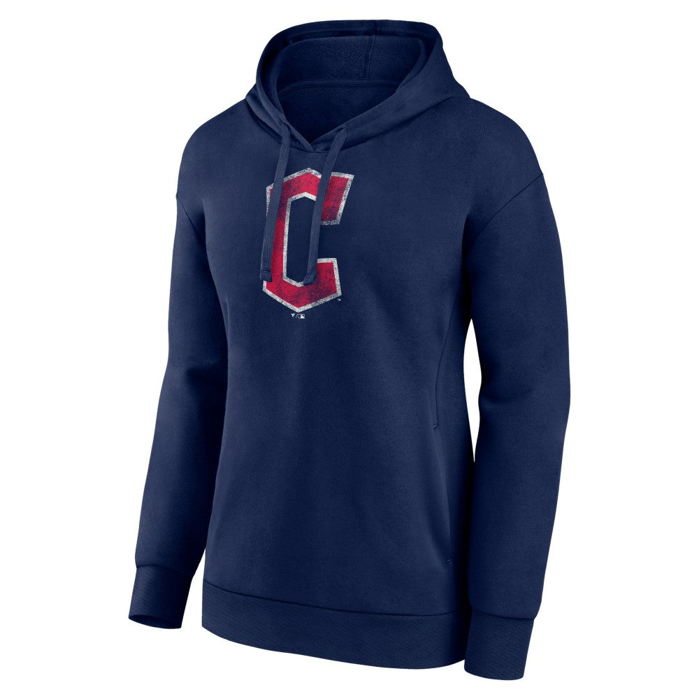 Cleveland Guardians Women's Distressed Team Pullover Hoodie - Navy - MLB Lifestyle