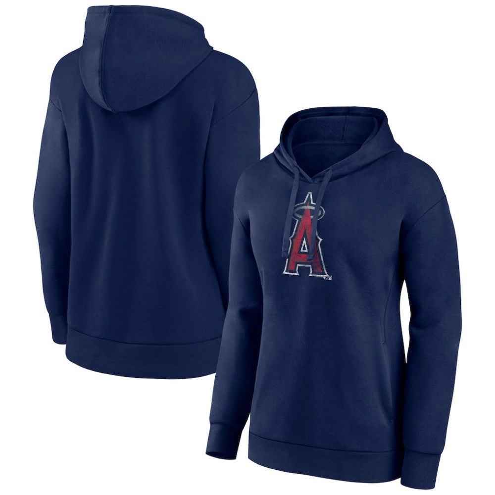 Los Angeles Angels Women's Distressed Team Pullover Hoodie - Navy - MLB Online