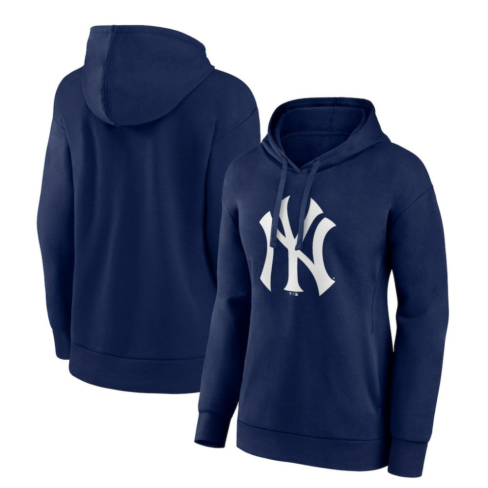 New York Yankees Women's Core Logo Pullover Hoodie - Navy - MLB Sale