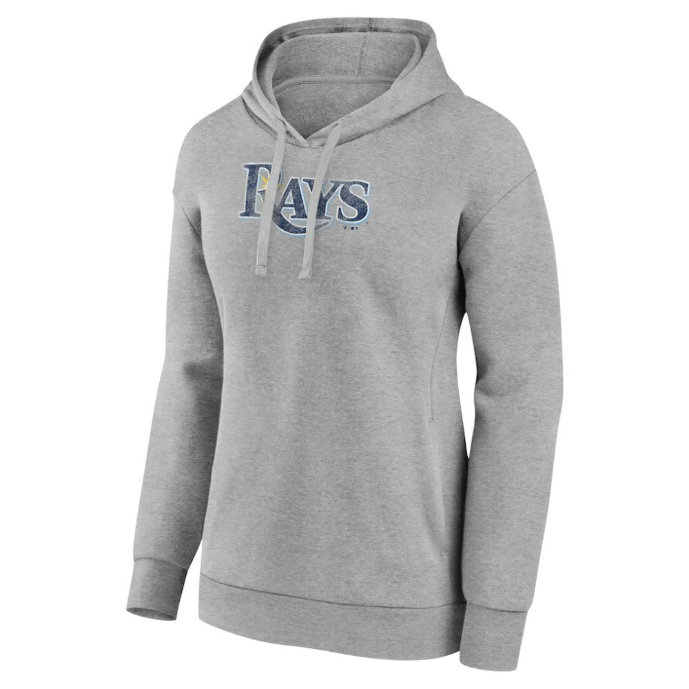 Tampa Bay Rays Women's Distressed Team Pullover Hoodie - Gray - MLB Lifestyle