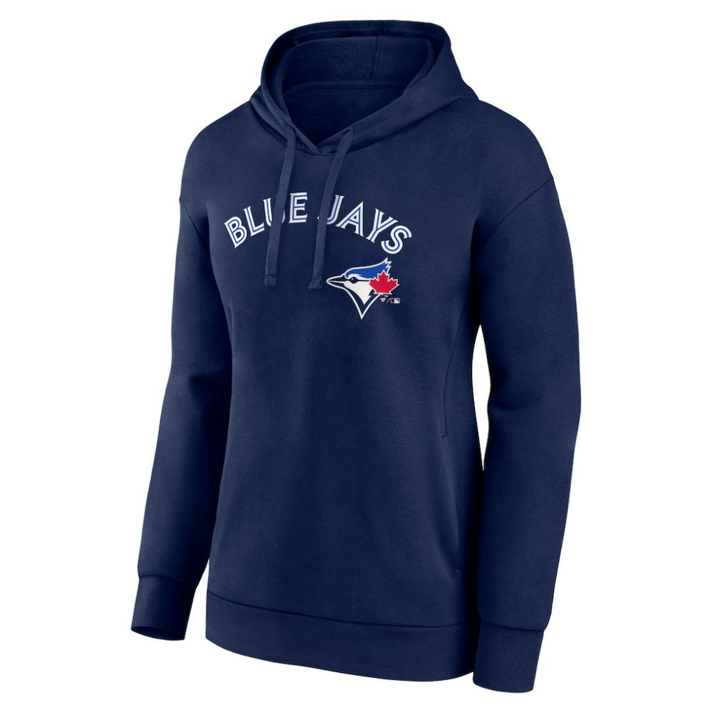 Toronto Blue Jays Women's Team Lockup Pullover Hoodie - Navy - MLB Lifestyle