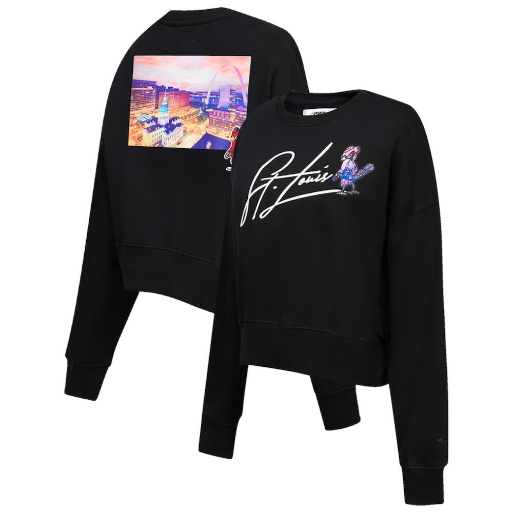 St. Louis Cardinals Pro Standard Women's City Scape Pullover Sweatshirt - Black - MLB Online