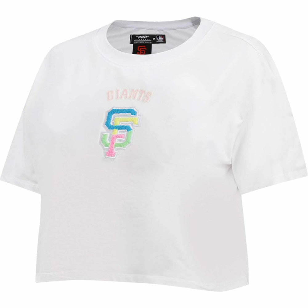 San Francisco Giants Pro Standard Women's Washed Neon Cropped Boxy T-Shirt - White - MLB on Sale