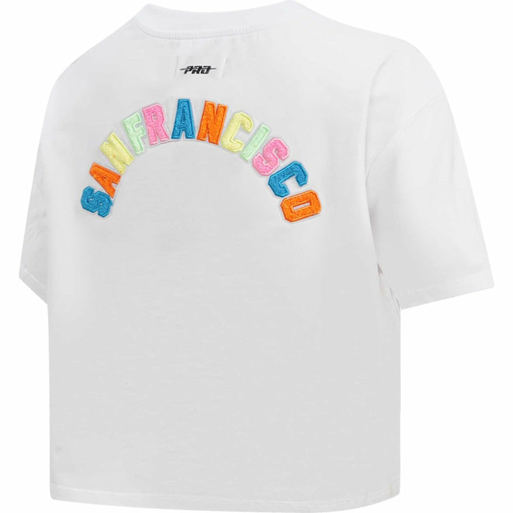 San Francisco Giants Pro Standard Women's Washed Neon Cropped Boxy T-Shirt - White - MLB on Sale
