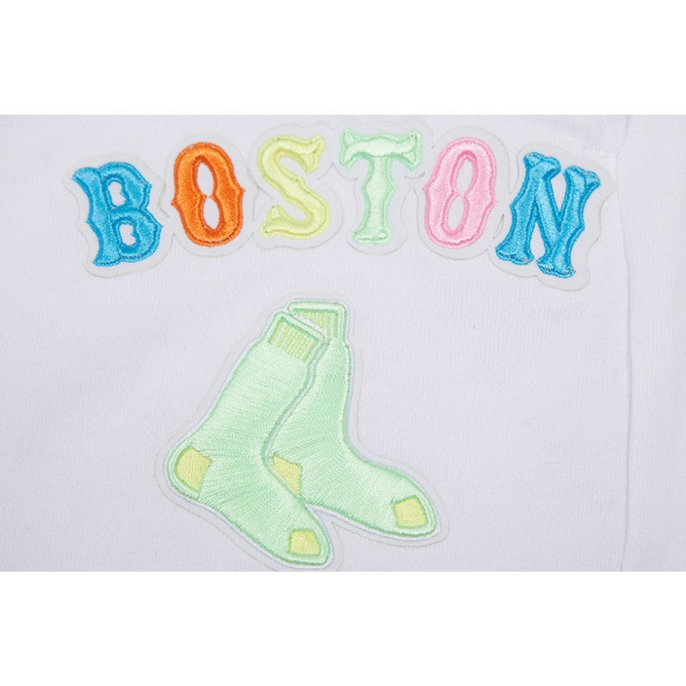 Boston Red Sox Pro Standard Women's Washed Neon Shorts - White - MLB Lifestyle