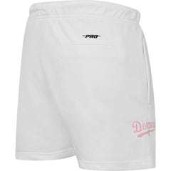 Los Angeles Dodgers Pro Standard Women's Washed Neon Shorts - White - MLB Discount