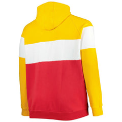Kansas City Chiefs New Era Big & Tall Current Colorblock Raglan Fleece Pullover Hoodie Red/Gold