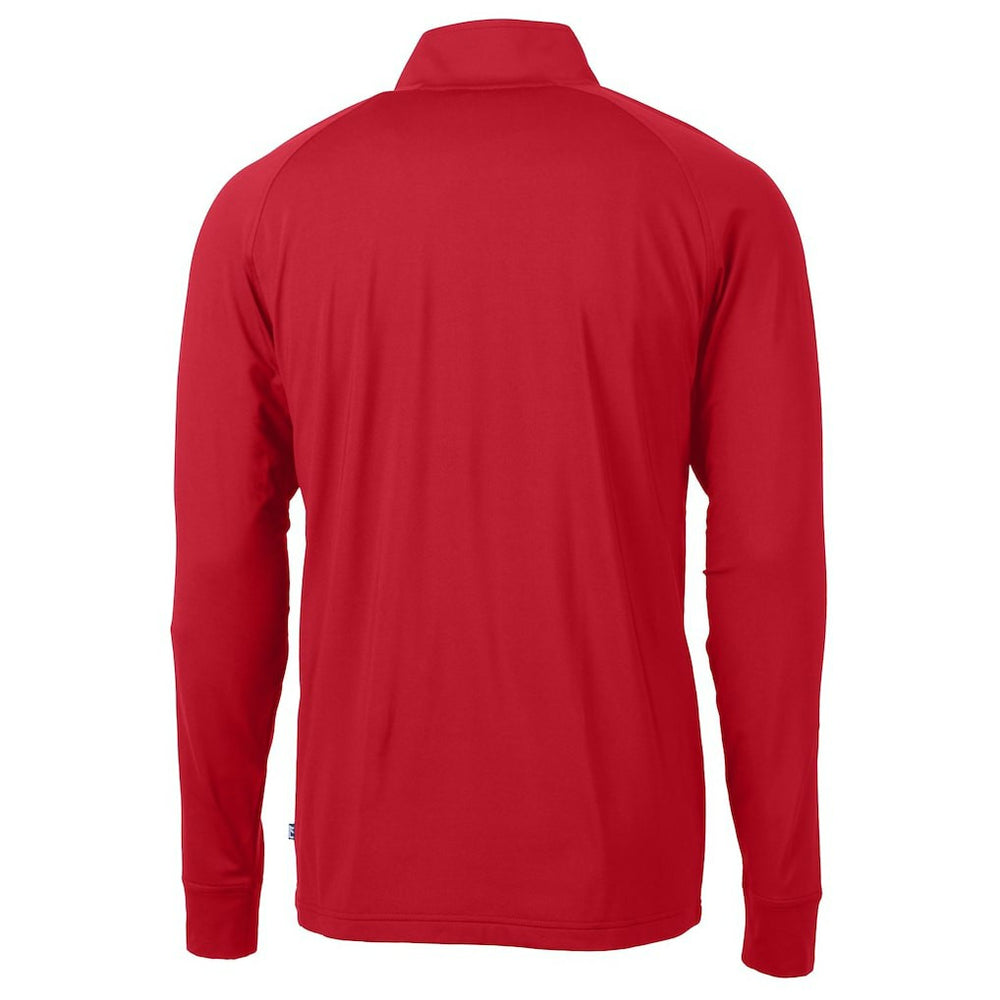 Buffalo Bills Cutter & Buck Adapt Eco Knit Stretch Recycled Big & Tall Quarter-Zip Throwback Pullover Top Red