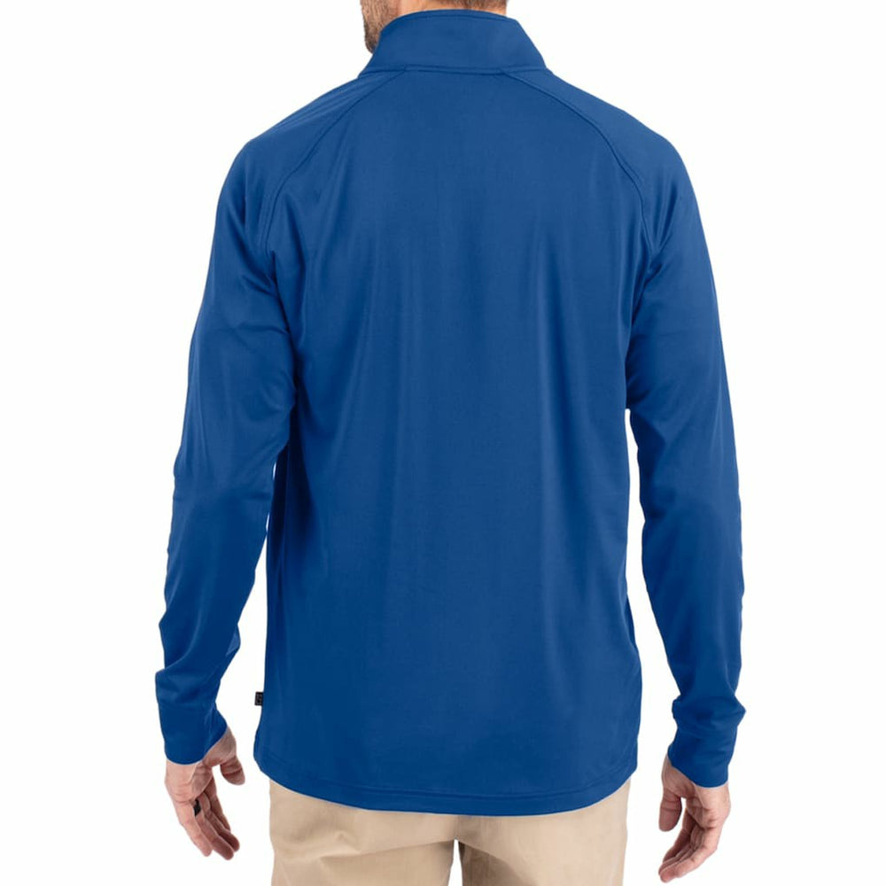 Buffalo Bills Cutter & Buck Adapt Eco Knit Stretch Recycled Big & Tall Quarter-Zip Throwback Pullover Top Royal