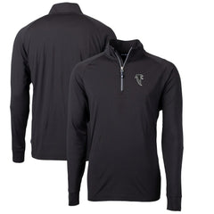 Atlanta Falcons Cutter & Buck Adapt Eco Knit Stretch Recycled Big & Tall Quarter-Zip Throwback Pullover Top Black