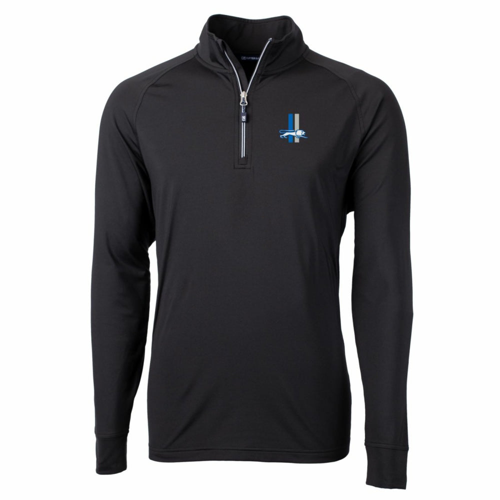 Detroit Lions Cutter & Buck Adapt Eco Knit Stretch Recycled Big & Tall Quarter-Zip Throwback Pullover Top Black