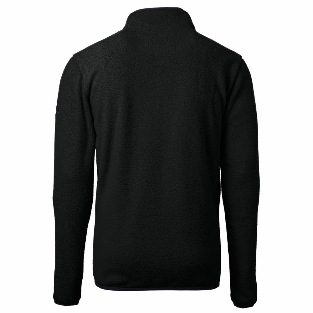 Detroit Lions Cutter & Buck Cascade Eco Sherpa Fleece Big & Tall Quarter-Zip Throwback Jacket Black