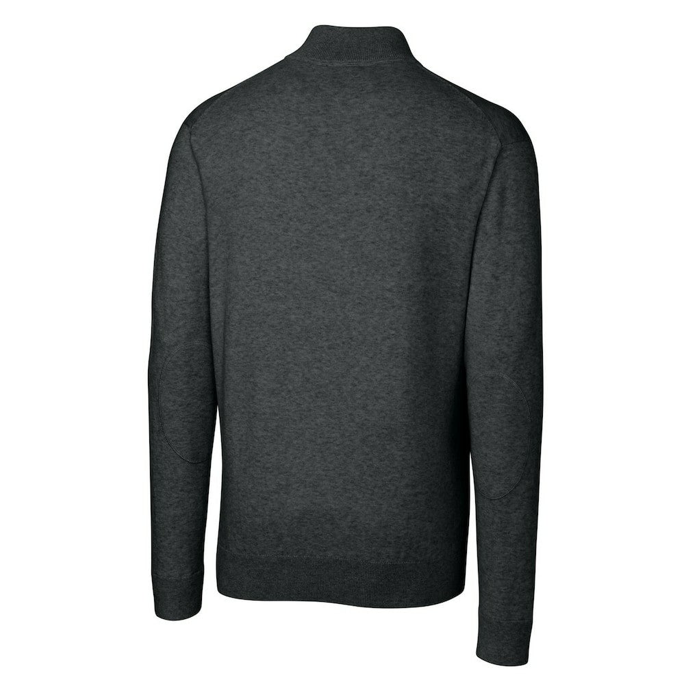 Indianapolis Colts Cutter & Buck Throwback Logo Lakemont Tri-Blend Big & Tall Quarter-Zip Pullover Sweater Heather Charcoal