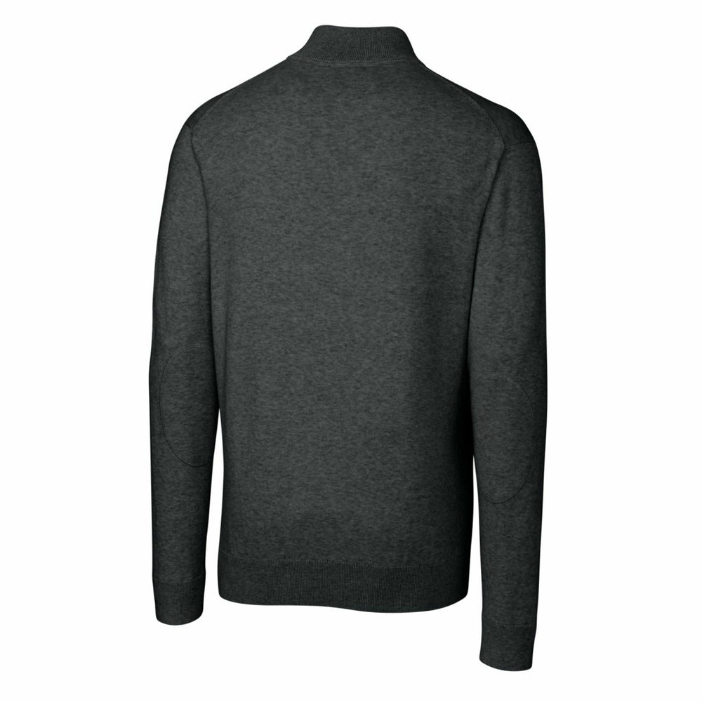Detroit Lions Cutter & Buck Throwback Logo Lakemont Tri-Blend Big & Tall Quarter-Zip Pullover Sweater Heather Charcoal