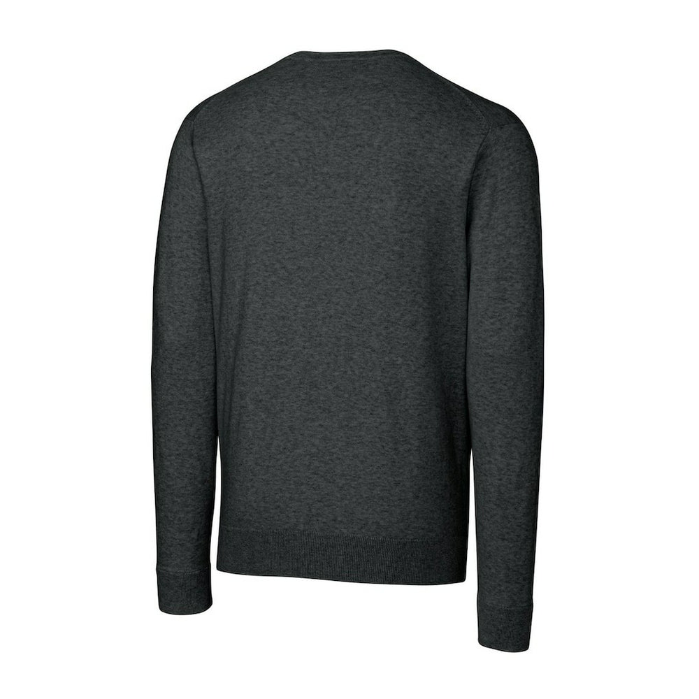 Buffalo Bills Cutter & Buck Throwback Logo Lakemont Tri-Blend Big & Tall V-Neck Pullover Sweater Heather Charcoal