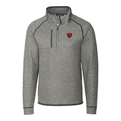 Chicago Bears Cutter & Buck Mainsail Sweater-Knit Big & Tall Half-Zip Pullover Jacket Heather Gray