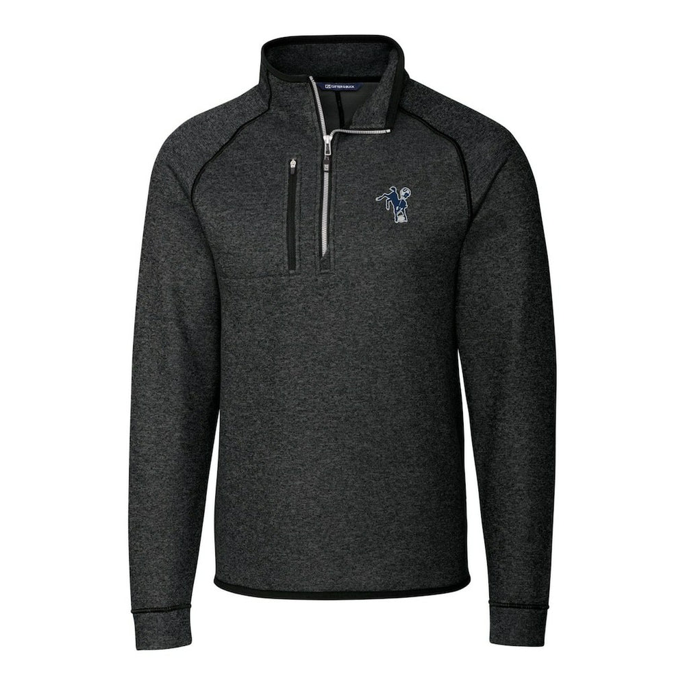 Indianapolis Colts Cutter & Buck Mainsail Sweater-Knit Big & Tall Half-Zip Pullover Jacket Heather Charcoal