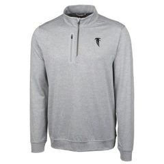 Atlanta Falcons Cutter & Buck Stealth Heathered Big & Tall Throwback Logo Quarter-Zip Pullover Top Gray