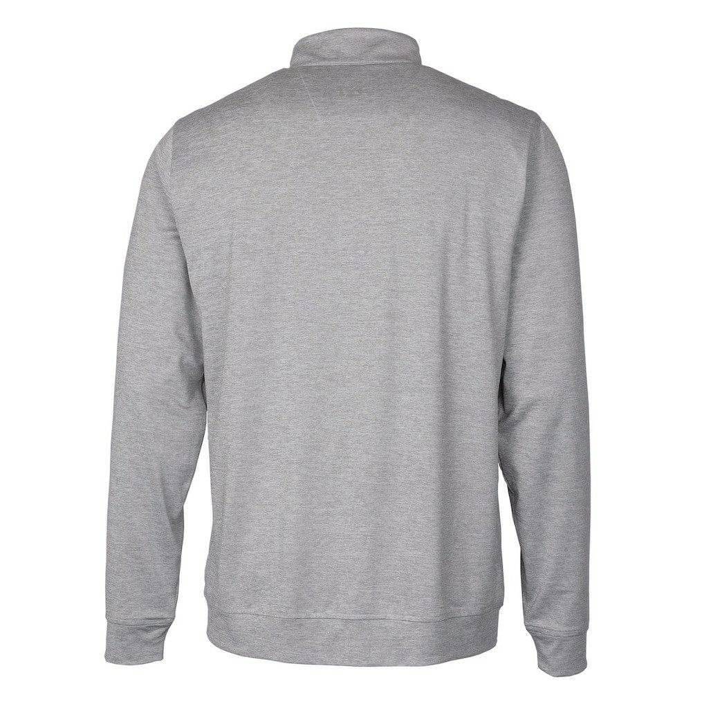 Atlanta Falcons Cutter & Buck Stealth Heathered Big & Tall Throwback Logo Quarter-Zip Pullover Top Gray