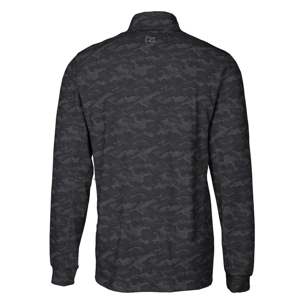 San Francisco 49ers Cutter & Buck Throwback Logo Big & Tall Traverse Camo Print Stretch Quarter-Zip Pullover Top Black