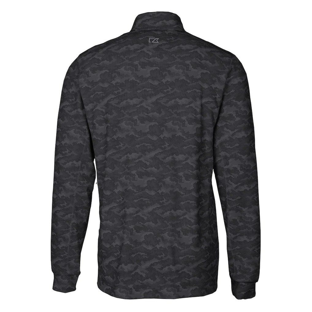 Indianapolis Colts Cutter & Buck Throwback Logo Big & Tall Traverse Camo Print Stretch Quarter-Zip Pullover Top Black