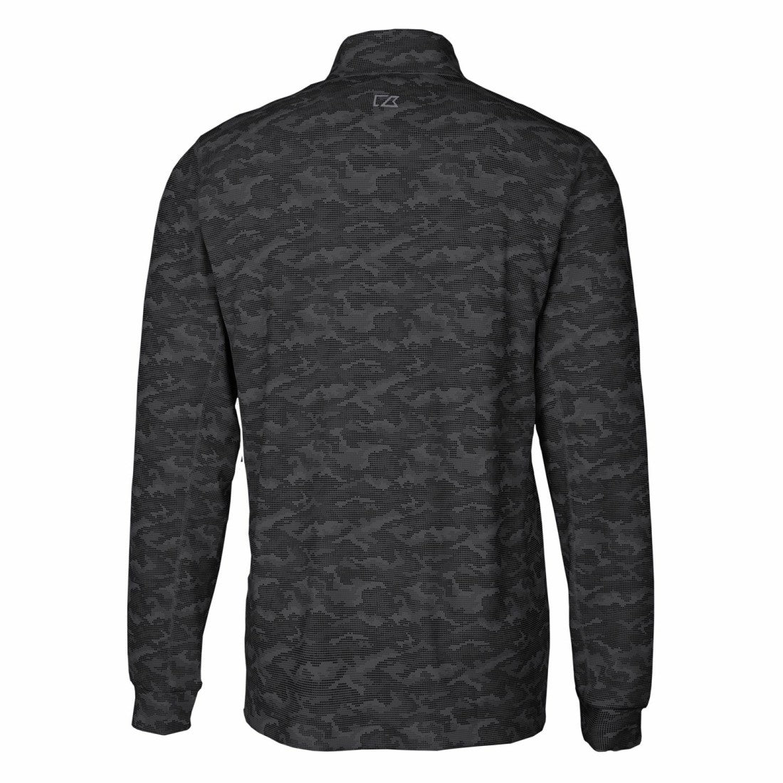 Detroit Lions Cutter & Buck Throwback Logo Big & Tall Traverse Camo Print Stretch Quarter-Zip Pullover Top Black